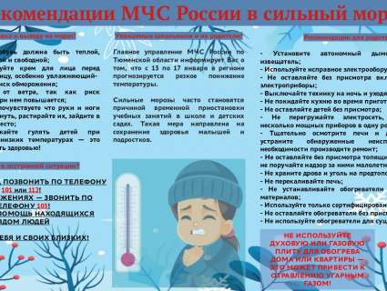 Рекомендации МЧС России в сильный мороз